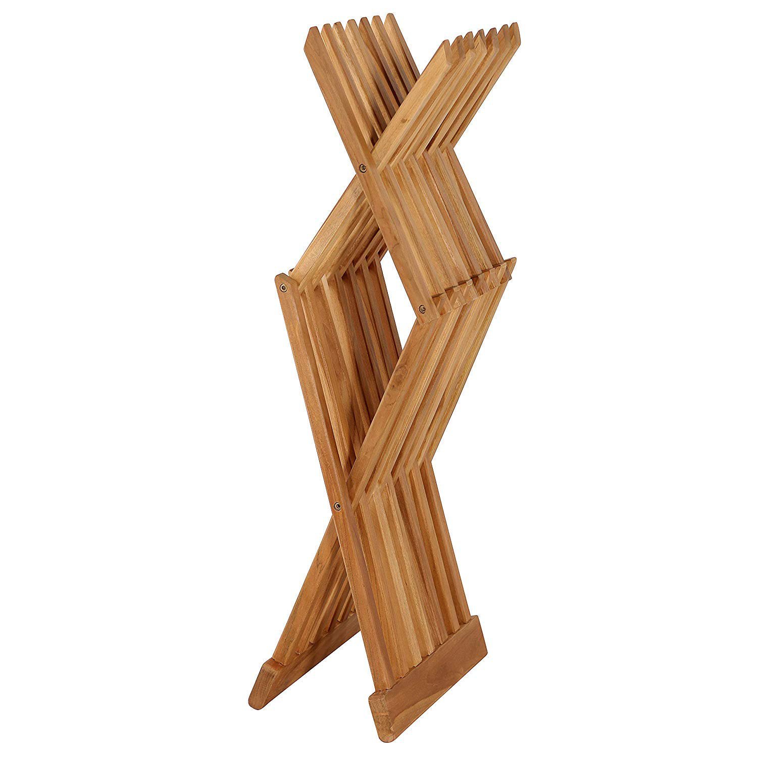 nania-kokv 3 Ar Rams Folding Teak Corner Shower Stool