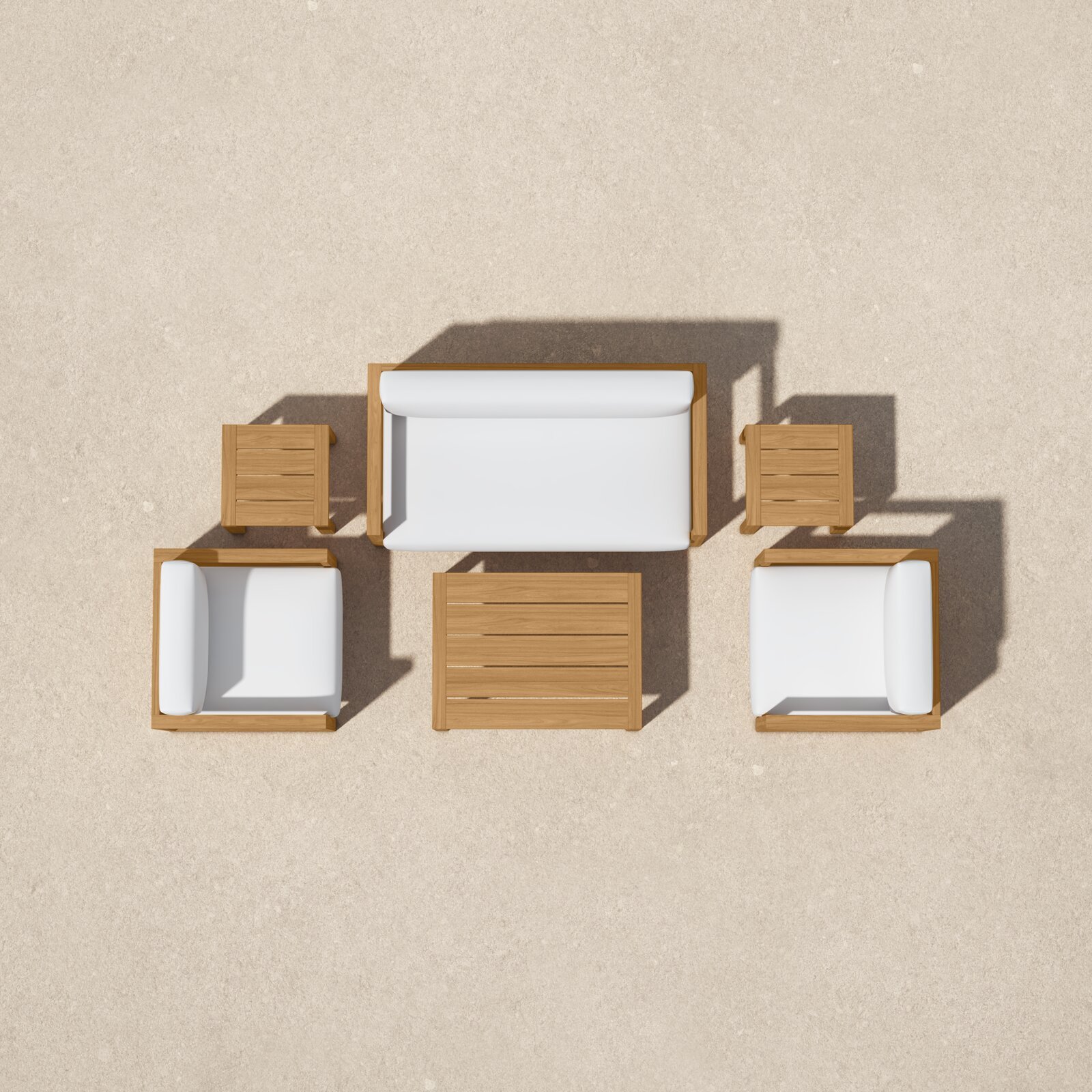 nania-kokz 2 Masafi Teak 4 Person Outdoor Seating Group with Cushions