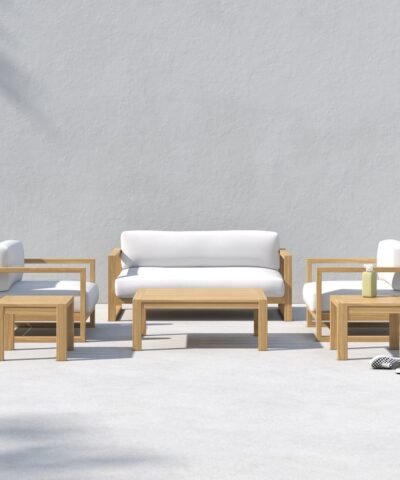 Masafi Teak 4 Person Outdoor Seating Group with Cushions