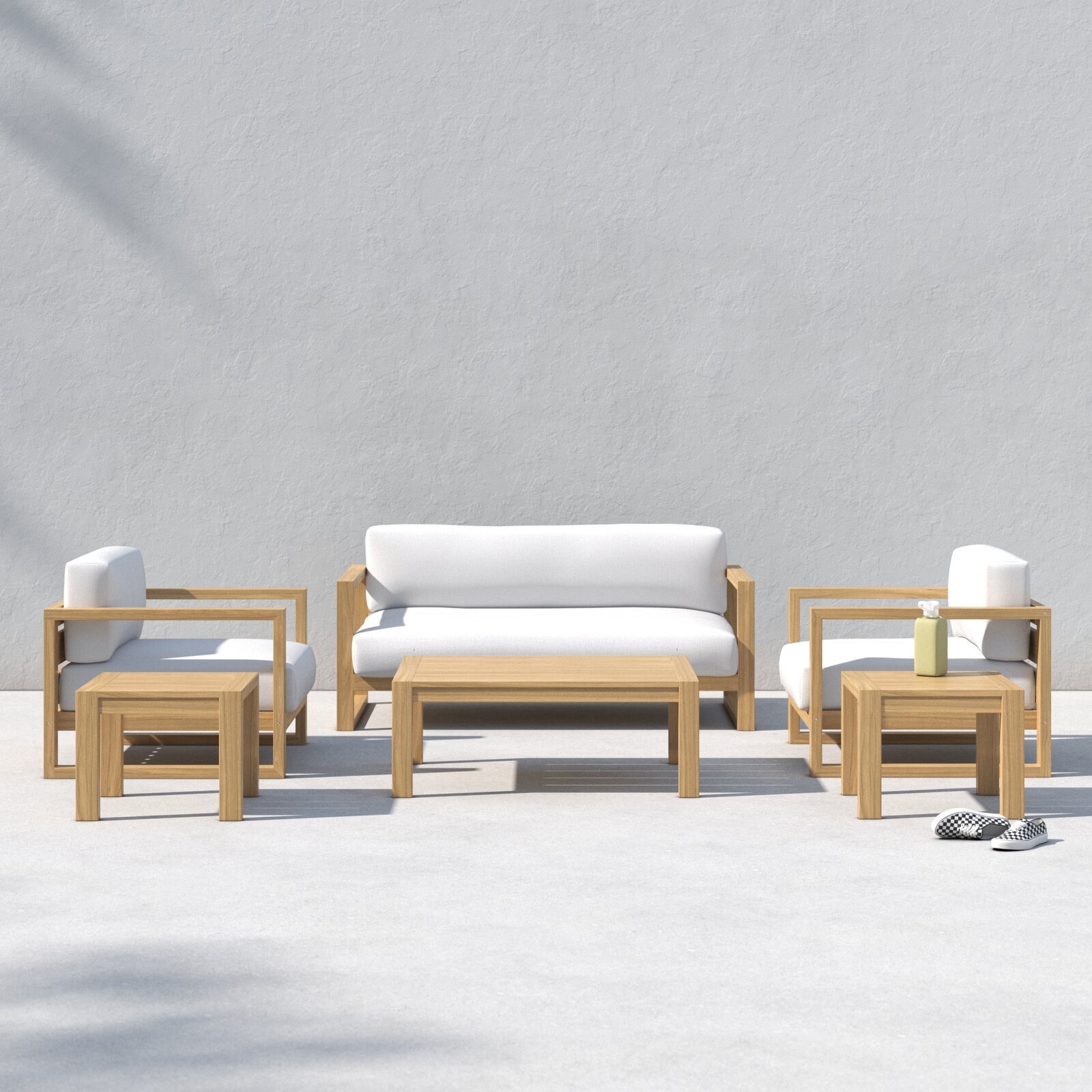 nania-kokz 3 Masafi Teak 4 Person Outdoor Seating Group with Cushions