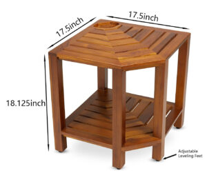 Livorno Rectangular Teak Corner Shower Bench