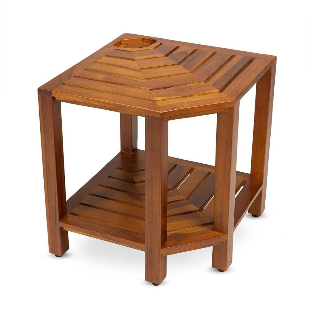 Livorno Rectangular Teak Corner Shower Bench