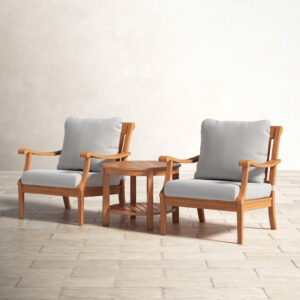 Emilia 3pc Teak Outdoor Seating Group with Cushion