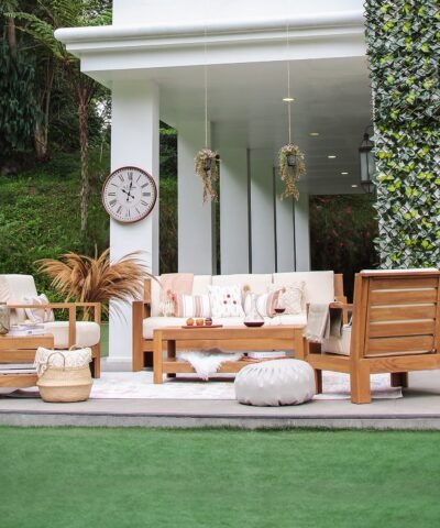 Messina Teak Outdoor Patio Sofa with Sunbrella Cushions