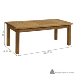 Napoli Teak Outdoor Coffee Table Natural