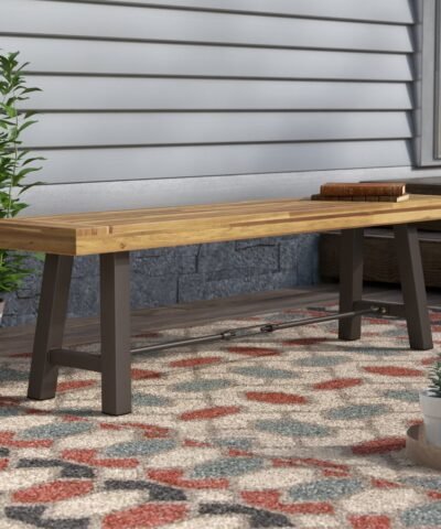 Padova Teak Metal Outdoor Bench Natural