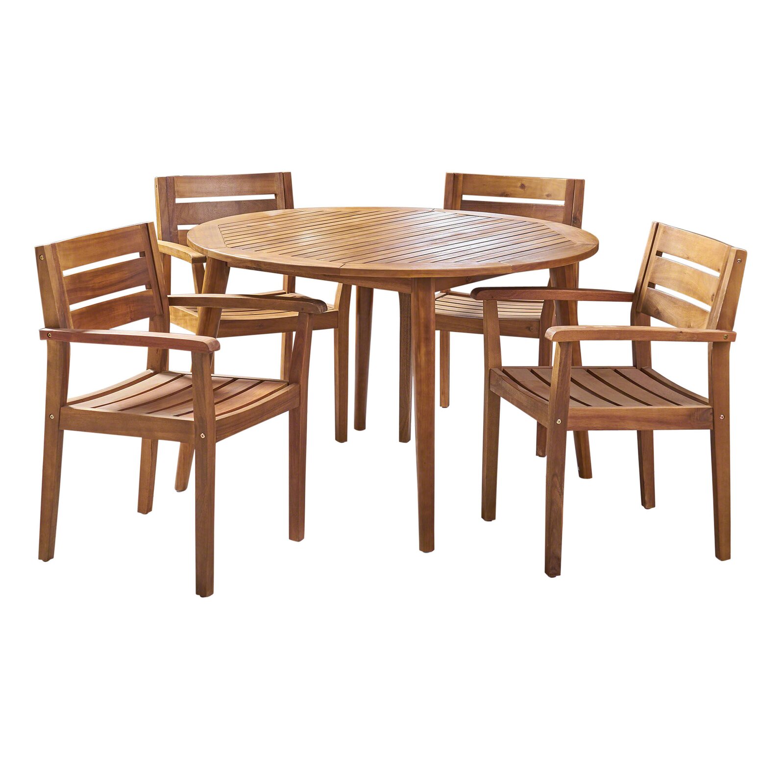 Brescia 5pc Round Outdoor Dining Set Natural