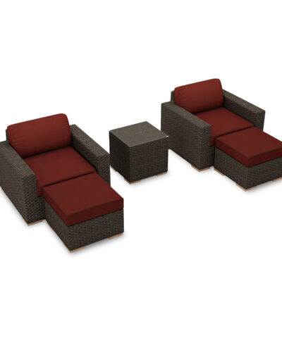 Calabria Outdoor Synthetic Rattan Seating Group with Cushions