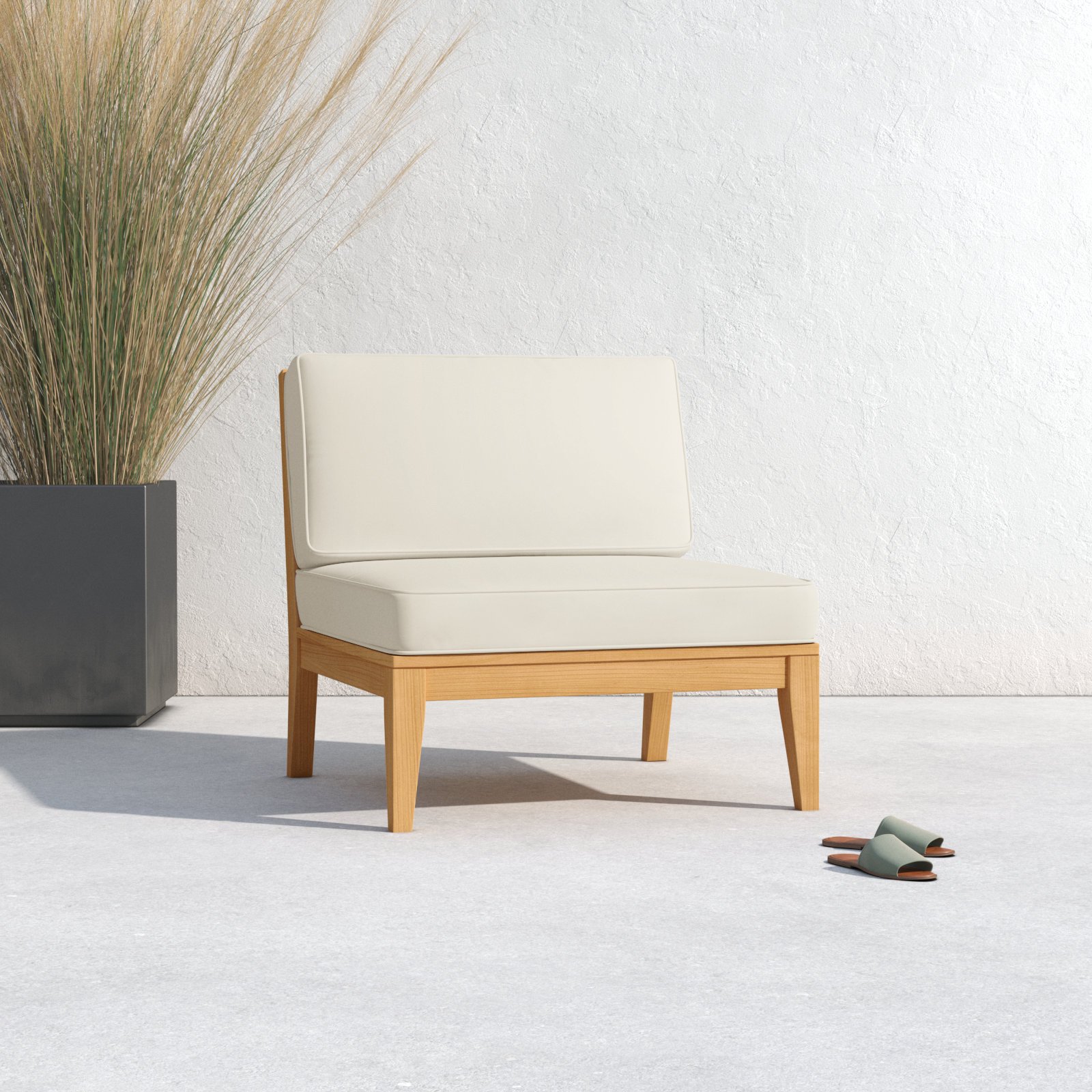 Cagliari Outdoor Solid Teak Wood Chair with Cushions