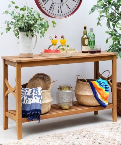 Firenze Tiered Teak Outdoor Buffet & Console Table