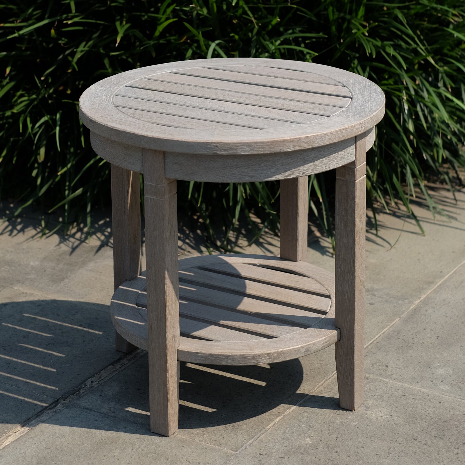 Verona Teak Outdoor Side Table Grey