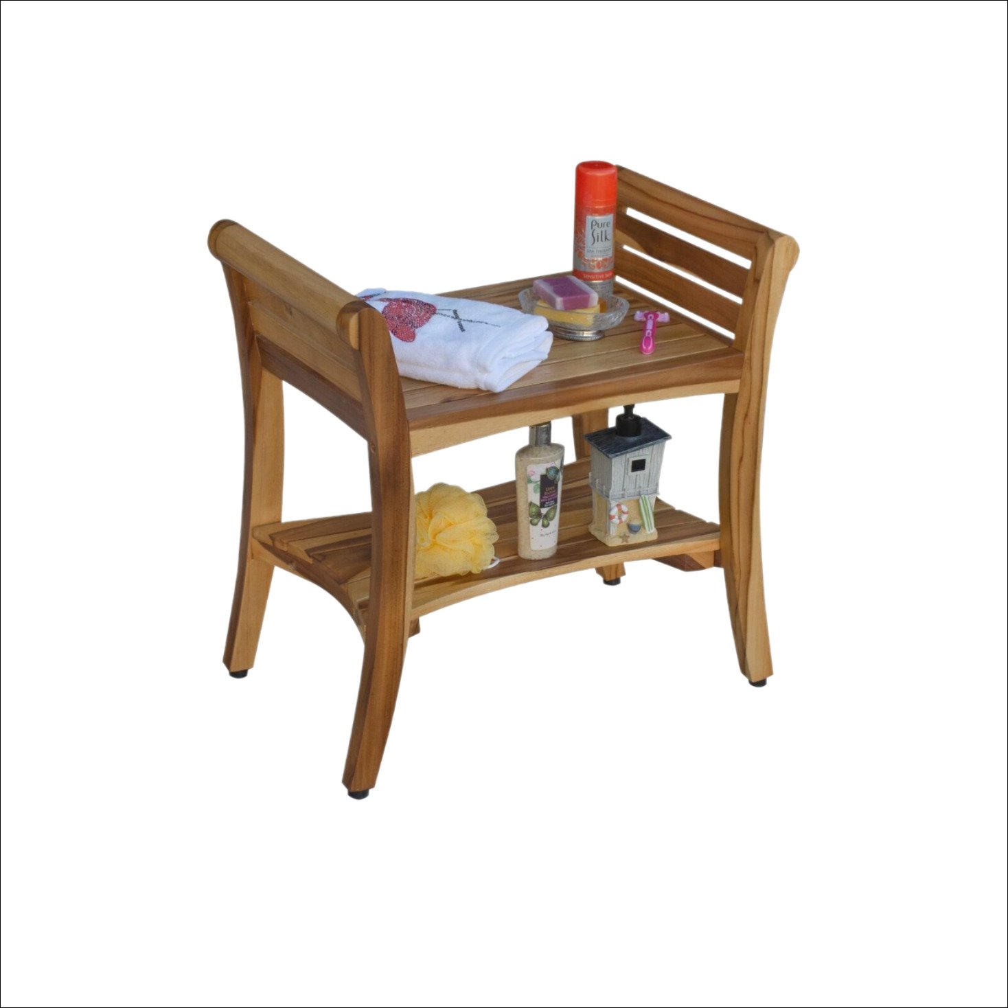 Venezia Teak Bath Stool with Handle