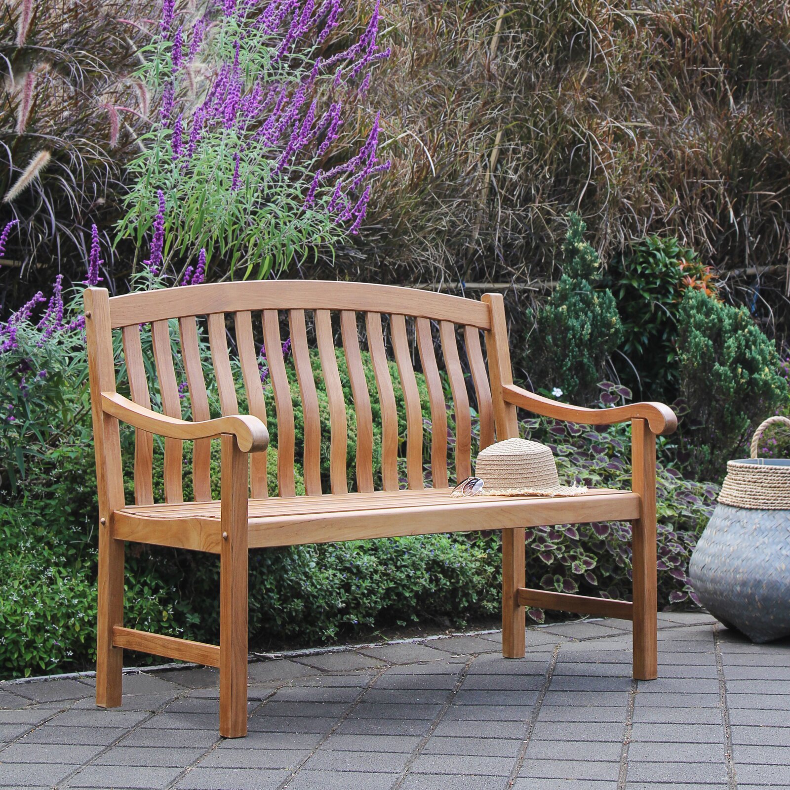 nania-kolu 2 Palermo Teak Outdoor Bench Armchair Natural