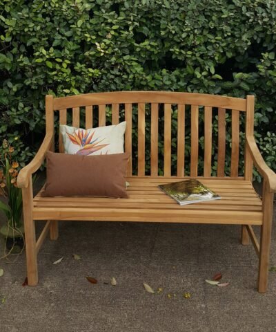 Palermo Teak Outdoor Bench Armchair Natural