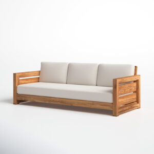 Milan Teak Outdoor Patio Sofa Natural 3 Seater