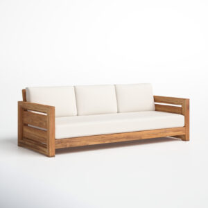 Milan Teak Outdoor Patio Sofa Natural 3 Seater