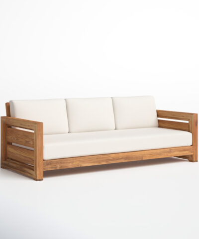 Milan Teak Outdoor Patio Sofa Natural 3 Seater