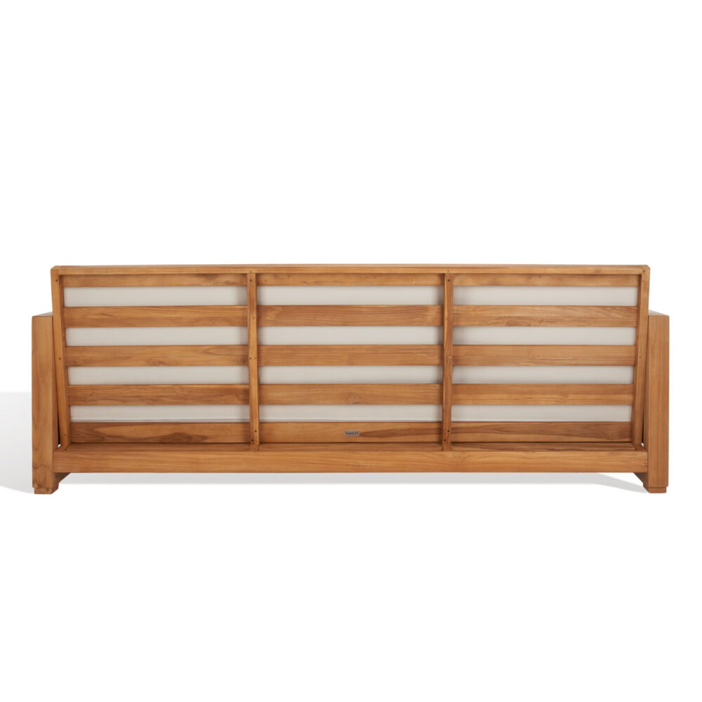 Milan Teak Outdoor Patio Sofa Natural 3 Seater