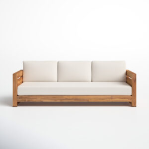 Milan Teak Outdoor Patio Sofa Natural 3 Seater