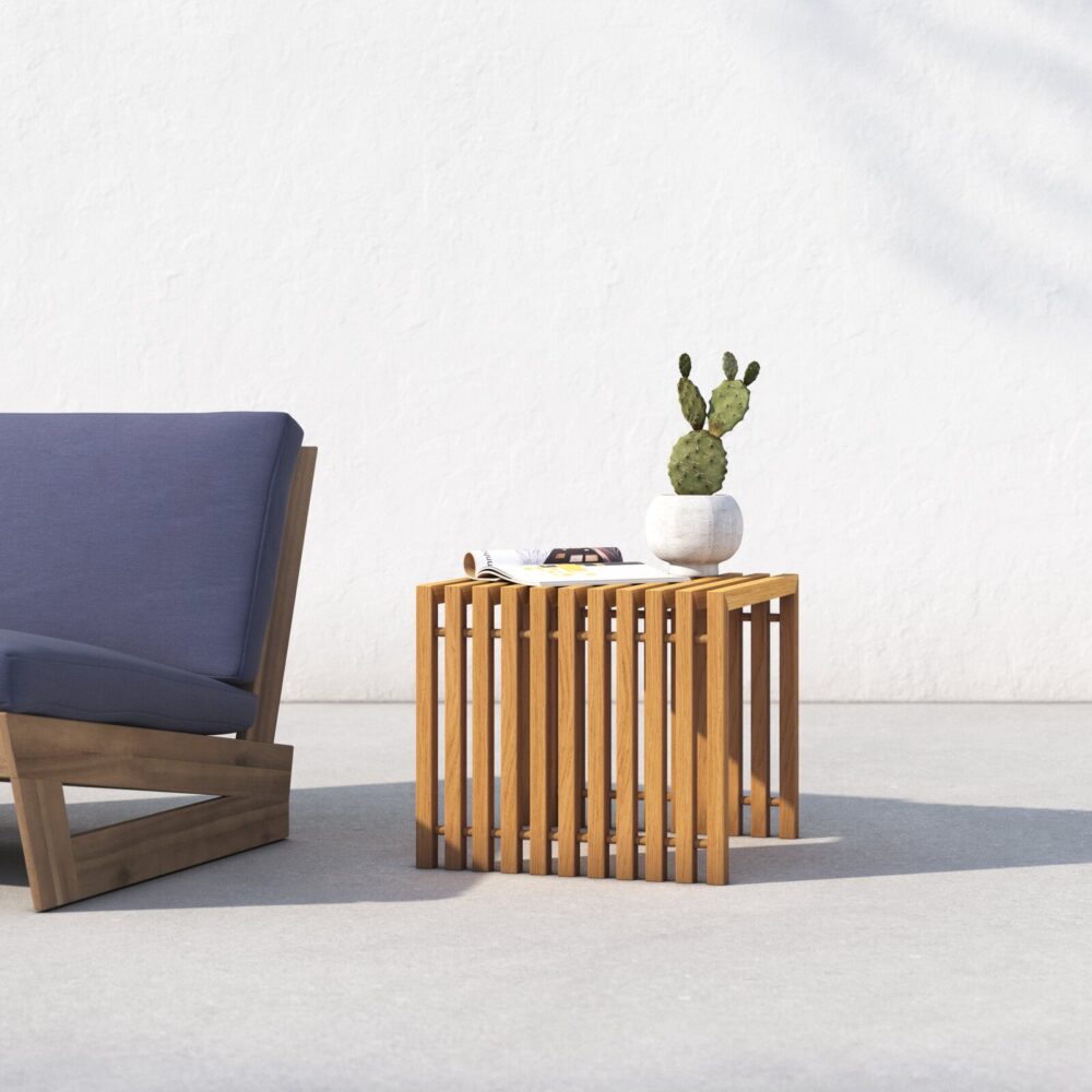 Modena Teak Outdoor Side Table Natural