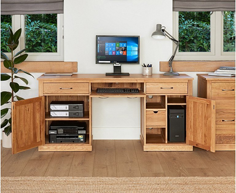 Atsugi Teak Large Office Twin Pedestal Desk