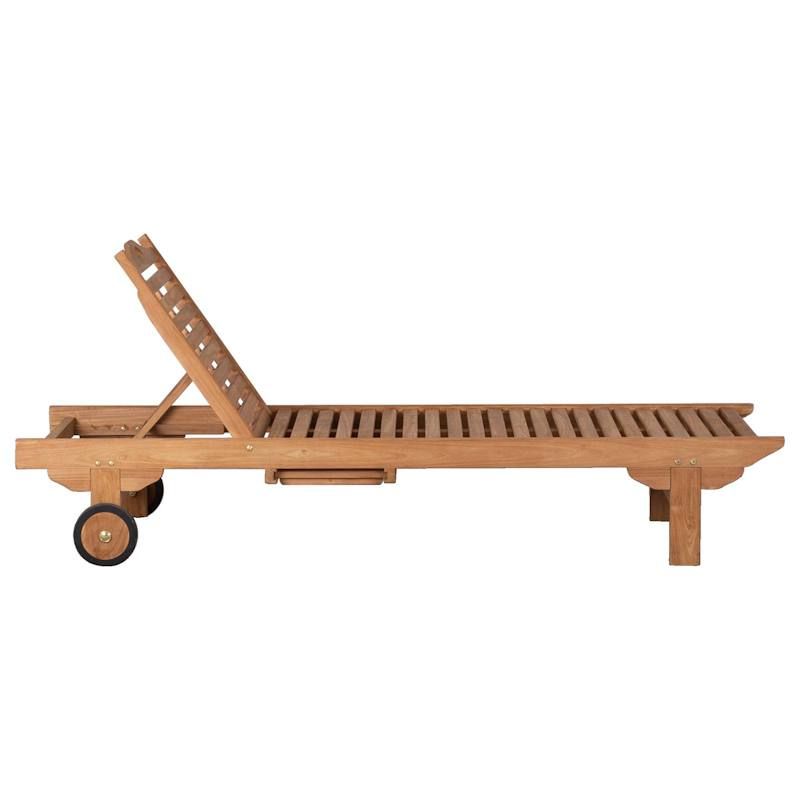 Ube Teak Sun Lounger Natural Brown