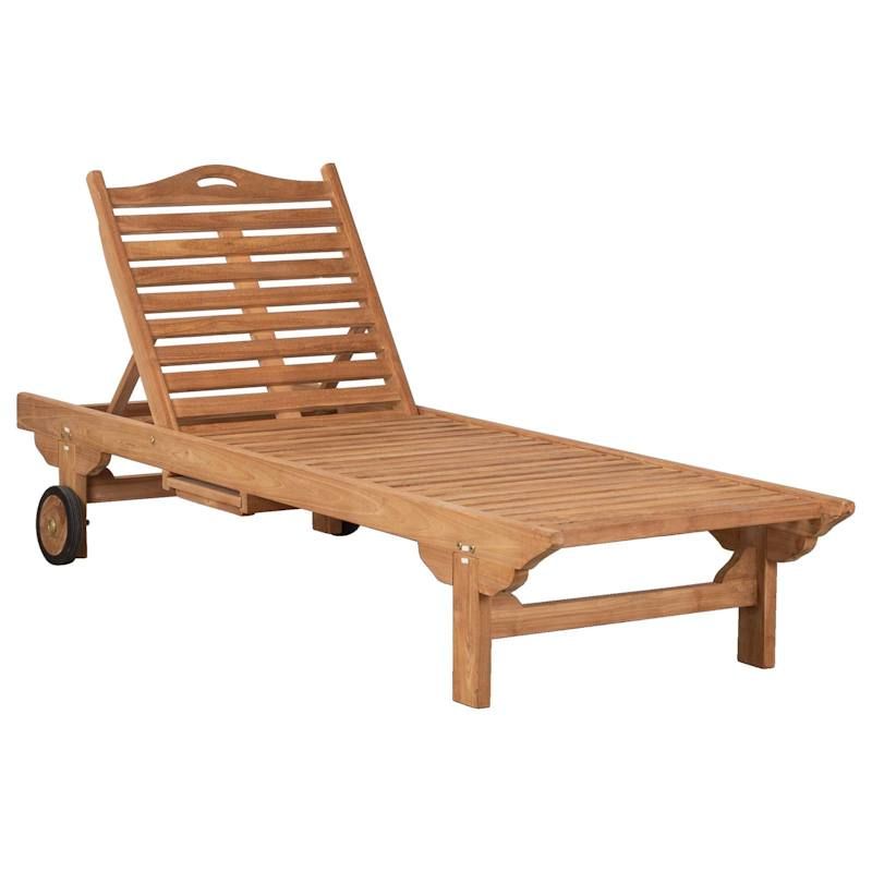 Ube Teak Sun Lounger Natural Brown