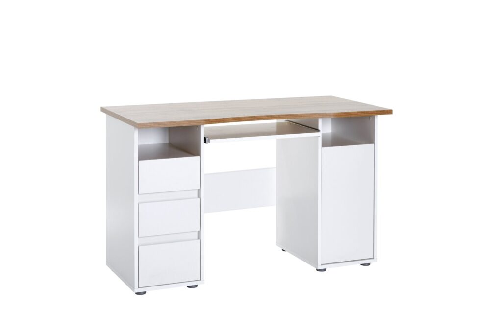 Sittard Study Desk Duco White Minimalist