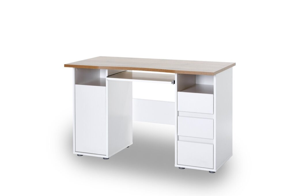 Sittard Study Desk Duco White Minimalist