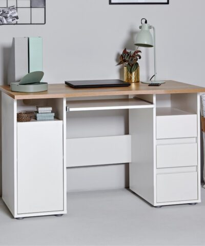 Sittard Study Desk Duco White Minimalist