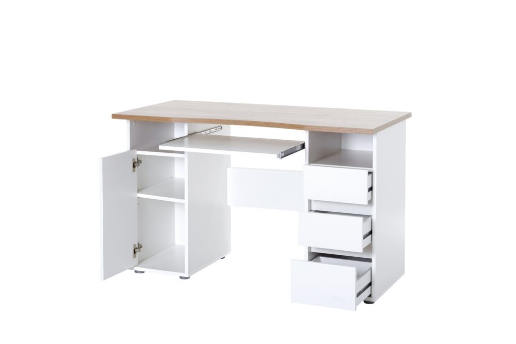 Sittard Study Desk Duco White Minimalist