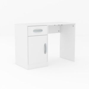 Hoorn Minimalist Study Desk Duco White With 2 Drawer