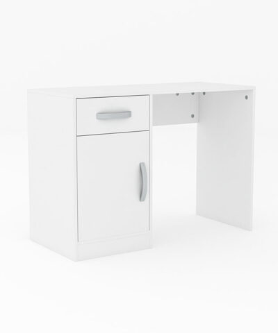 Hoorn Minimalist Study Desk Duco White With 2 Drawer