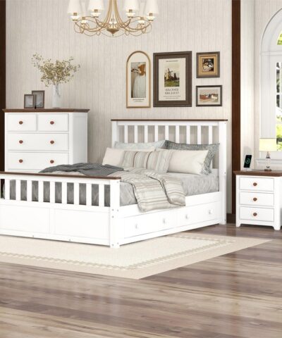 Oss 3-Pieces Bedroom Sets Full Size with Nightstand