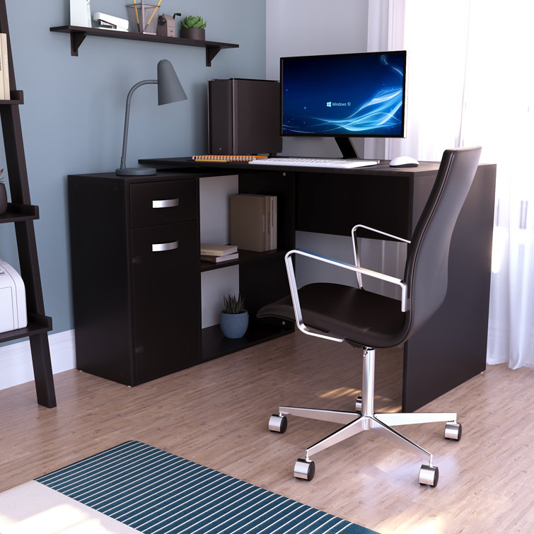 Den Bosch L-shaped Computer Desk Black