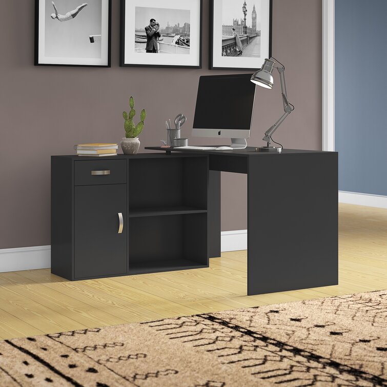 Den Bosch L-shaped Computer Desk Black