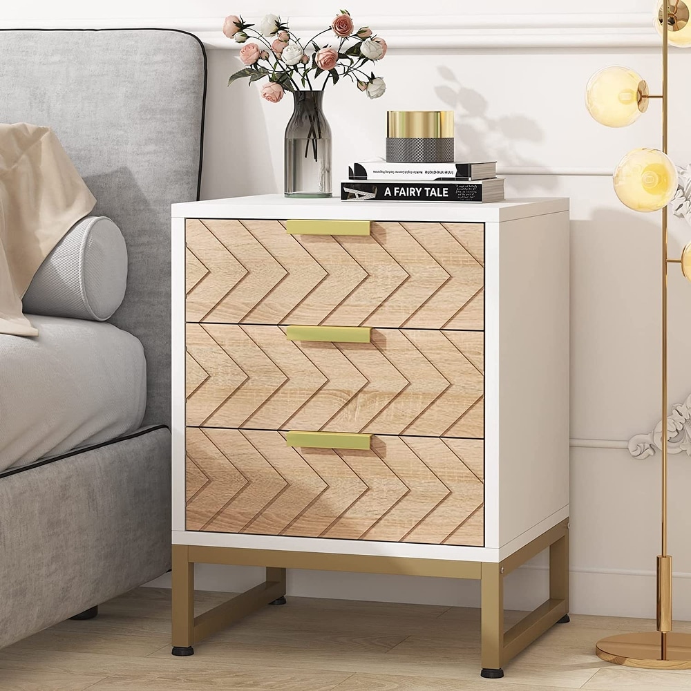 Hilversum Modern 3 Drawers Nightstand