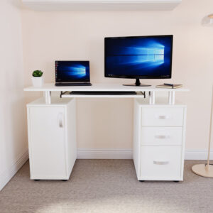 Amstelveen Computer Study Desk Full Duco White