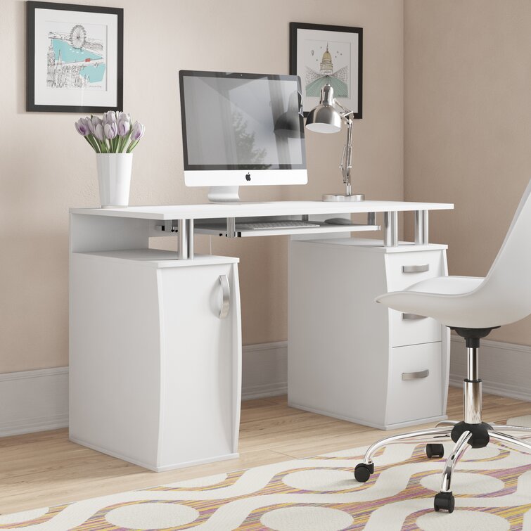 Amstelveen Computer Study Desk Full Duco White