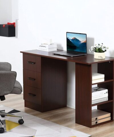 Middelburg Minimalist Computer Desk Brown Melamine