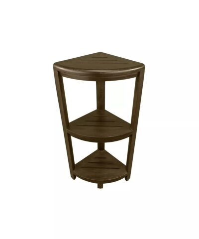 Delft Teak Shower Stool Tiered Dark Brown High