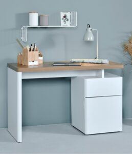 Purmerend Minimalist Study Desk With 2 Drawer