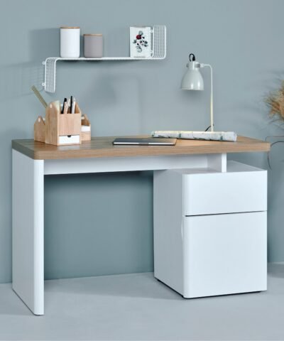 Purmerend Minimalist Study Desk With 2 Drawer