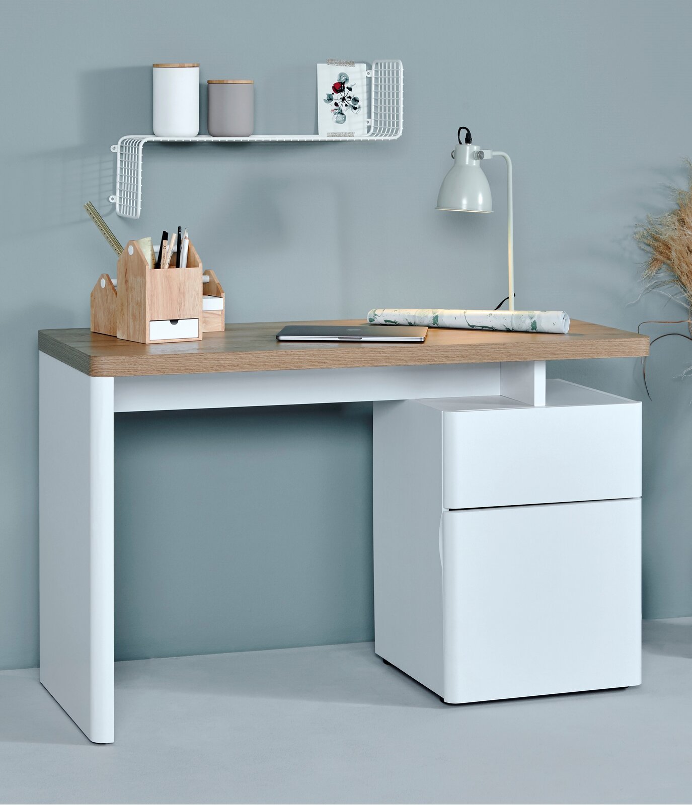 nania-kors 4 Purmerend Minimalist Study Desk With 2 Drawer