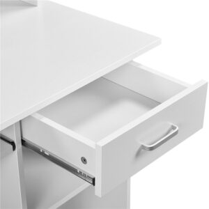 Ede Minimalist Computer Desk Duco White