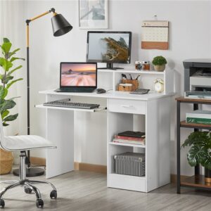 Ede Minimalist Computer Desk Duco White