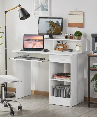 Ede Minimalist Computer Desk Duco White