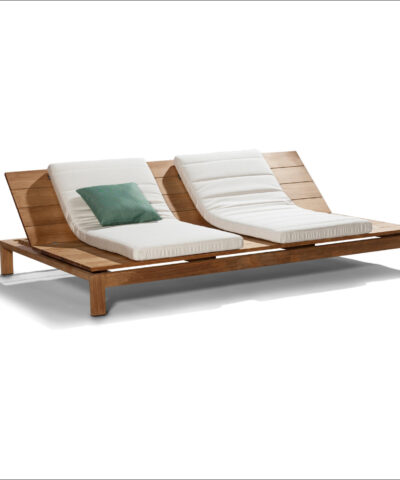 Brest Teak Solid Double Sun Lounger