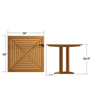 Le Havre Pyramid Square Teak Coffe Table