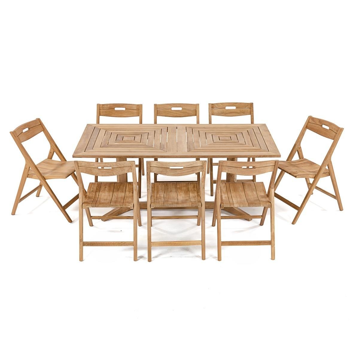 nania-koth 4 Toulon 8pc Pyramid Teak Dining Set Rectangular Table